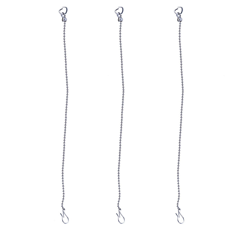 Hibbent 3 Pack Universal Toilet Flapper Chain Replacement Kit,Stainless steel,Including 12-Inch Chain,Hook,Ring