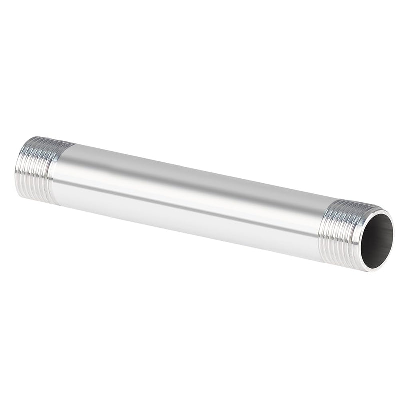 Quickun 304 Stainless Steel Nipple Pipe Fitting, 3/4" NPT x 3/4" NPT Male Malleable Nipple Cast Pipe 6" Length