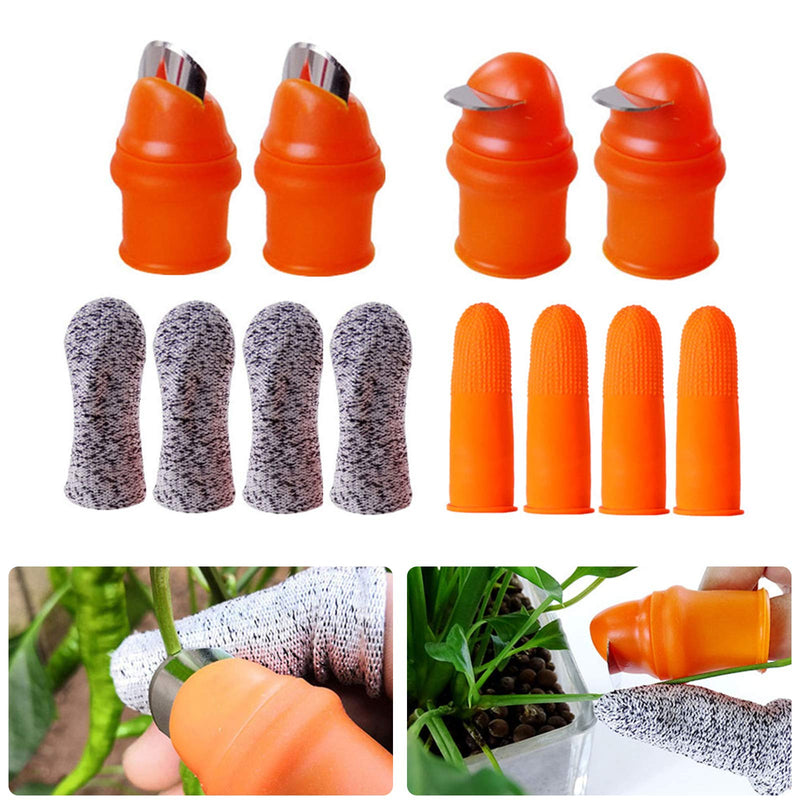 YBB 12 Pcs Gardening Silicone Thumb Knife Harvesting Tool, Separator Finger Plant Fruit Picking Knife Garden Tool (L) L