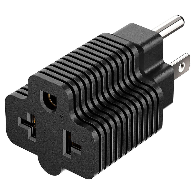 [4-in-1] 15 Amp Household AC Plug to 20 Amp T Blade Adapter,5-15P to 5-20R,5-15P to 6-15R,5-15P to 6-20R, 4 in 1 AC Power Adapter,15A 125V to 20A 250V Adapter 1 Count (Pack of 1)