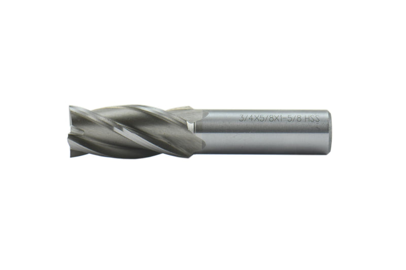 Shars 3/4" x 3/4" HSS 4 Flute Single End Center Cut End Mill, 1-5/8" Flute Length 404-6033 ! 3/4" Dia, 3/4" Shk Dia, 1-5/8" FLt Len