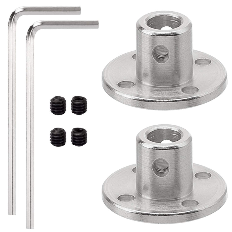 2 Pack 6mm Flange Coupling Connector, Rigid Guide Steel Model Coupler Accessory, Shaft Axis Fittings for DIY RC Model Motors, High Hardness Coupling Connector-Silver. (2 pcs 6mm) 2 pcs 6mm