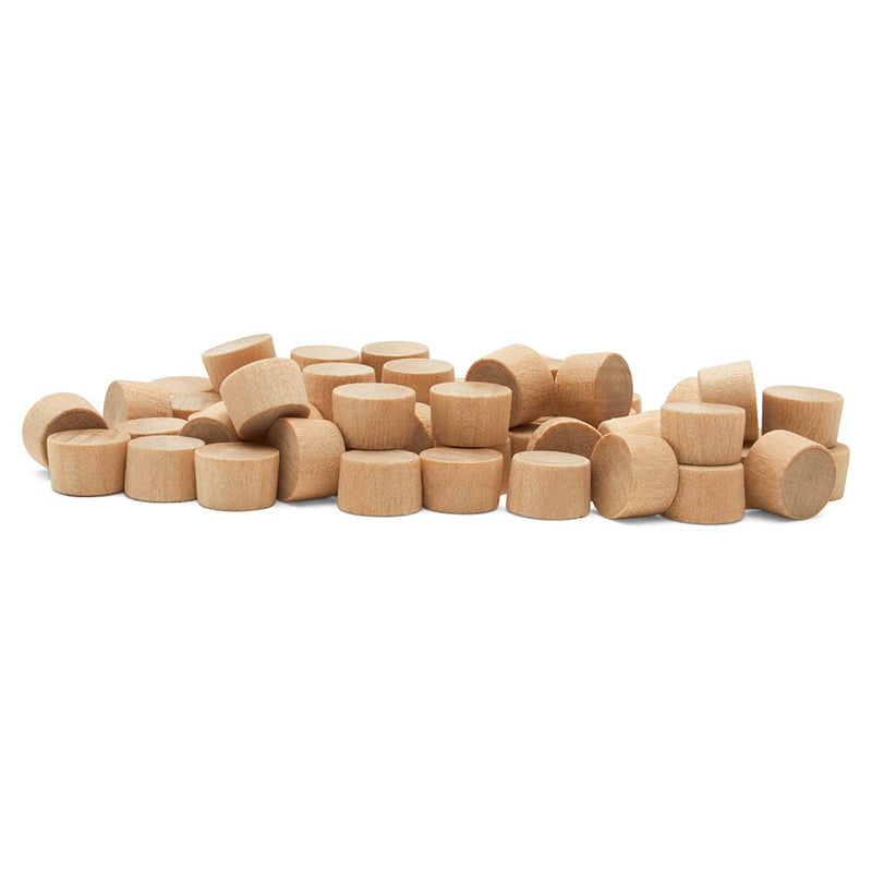 Wood Plugs for Furniture, 3/8 inch Maple Flat-Head Plug, Wooden Screw-Hole Plug Covers - Pack of 100 by Woodpeckers