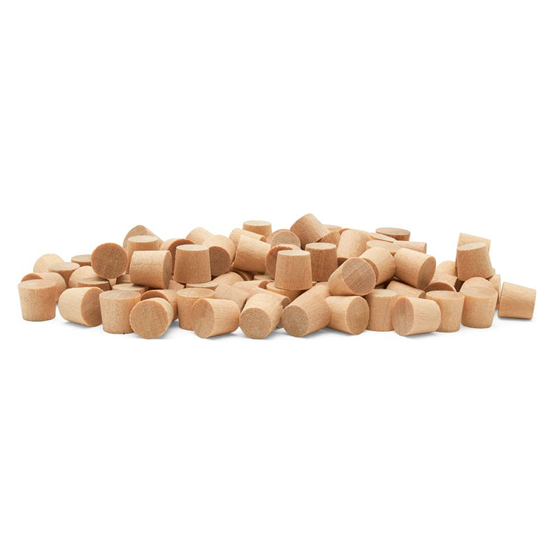 Wood Plugs for Furniture, 1/4 inch Maple Flat-Head Plug, Wooden Screw-Hole Plug Covers - Pack of 100 by Woodpeckers