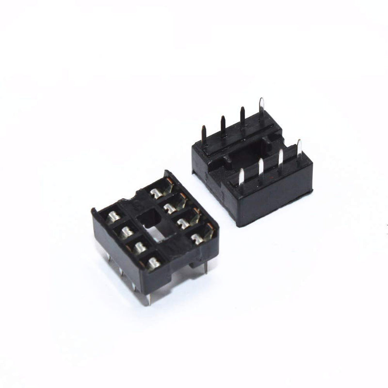 60pcs 2 Row 8 Flat Pins DIP-8 8DIP 8 DIP IC Solder Type Sockets Adapter for NE555P LM386N LM358 etc.