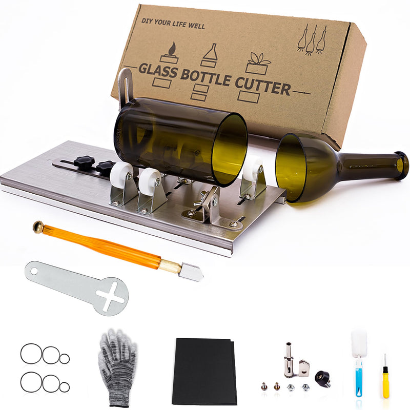 Glass Bottle Cutter, Upgraded Bottle Cutting Tool Kit, DIY Machine for Cutting Wine, Beer, Liquor, Whiskey, Alcohol, Champagne, Bottle Cutter for Round Bottle by Camdios Glass Bottle Cutter Kit