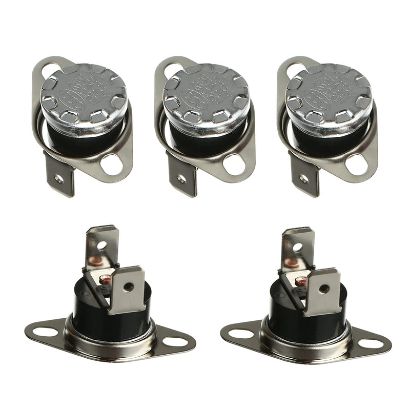Fielect 5Pcs KSD301 Thermostat 70°C/158°F Normally Closed N.C Snap Disc Limit Control Switch Microwave Thermostat Thermal Switch 70c 5pcs