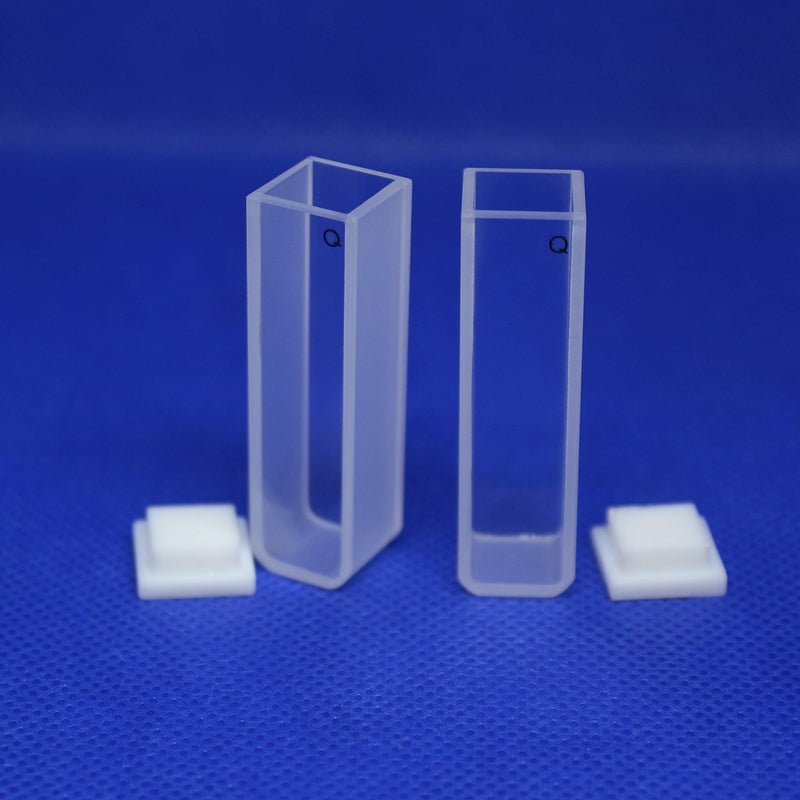 UV Quartz Cuvettes for Spectrometer Standard Quartz Cells (Set of 2 Pcs) (Optical Windows: 2; Spectral Range: 190-2500 nm; Pathlength: 10 mm; Volume: 3.5 ml; A Non-Sealing PTFE Cover)