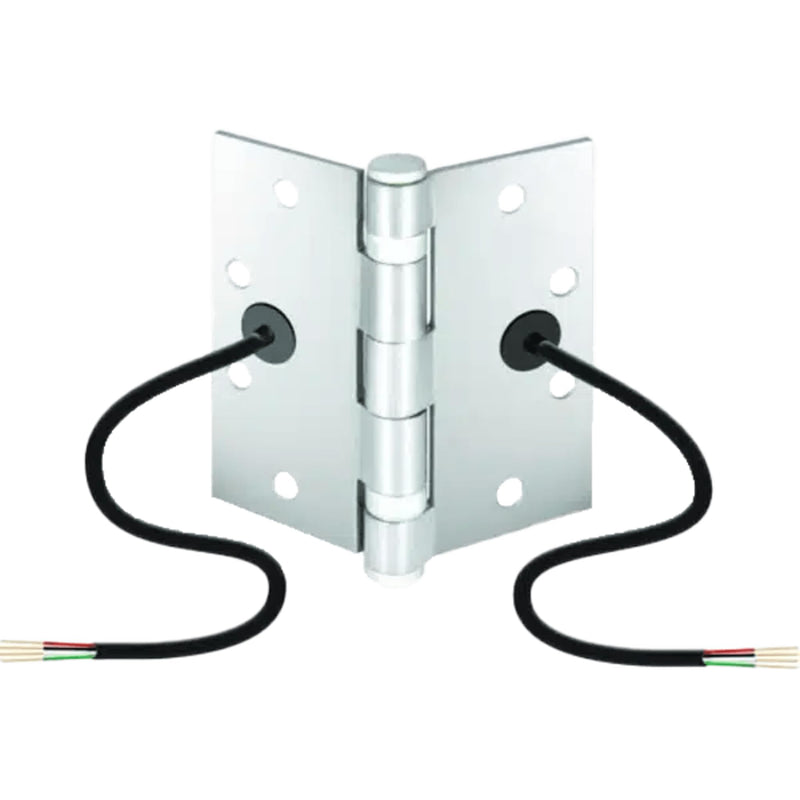 Seco-Larm SD-H412 Electric Transfer Hinge, Provides A Vandal-Resistant Method for Protecting and Concealing Wires Between A Hollow Door and Door Frame, Dimensions 4.5"x4.5"x 0.125"