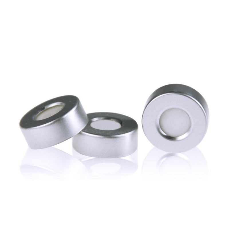 ALWSCI 20 mm Closure Size, Aluminum Crimp Seal with Natural PTFE/White Silicone Septa for Headspace Vial (Case of 100)