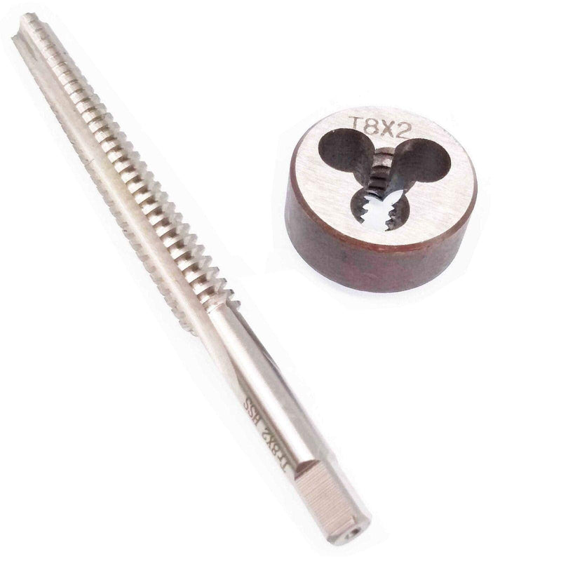Yodaoke HSS TR8 x 2mm Tap and TR8 x 2mm Die Metric Thread Right Hand