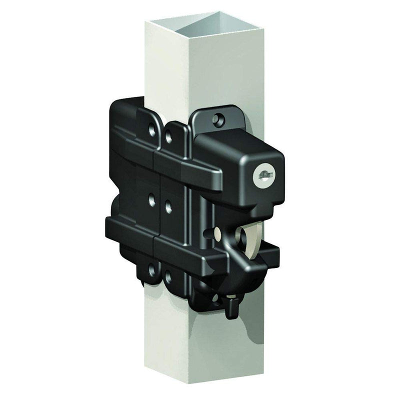 Keystone"X" Exterior Mount Nylon 2-Sided Key Lockable Gate Latch (White) KLX-P2-WT