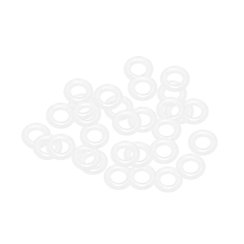 uxcell Silicone O-Rings, 6mm OD 3mm ID 1.5mm Width VMQ Seal Gasket for Compressor Valves Pipe Repair, White, Pack of 30 6mmx3mmx1.5mm