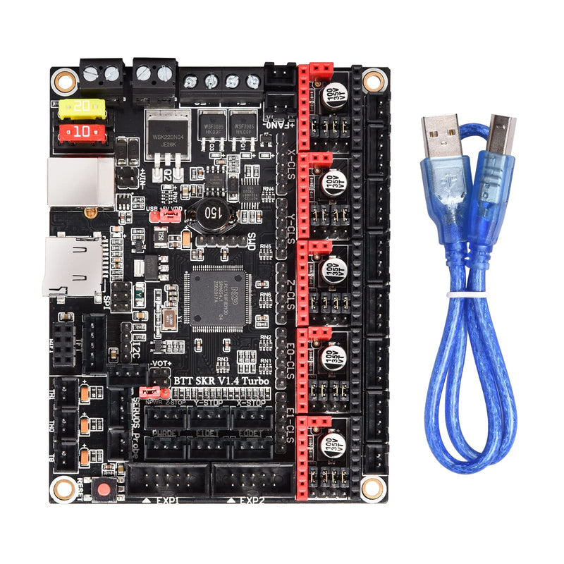 BIGTREETECH SKR V1.4 Turbo 32Bit Control Board 120MHZ Support 5 Axis TMC2209 Stepper Motor Driver Klipper/Marlin Compatible with HDMI5/TFT35/TFT70 Touch Screen BTT Pi for Ender 3/CR10/Voron DIY Board BTT SKR V1.4 Turbo