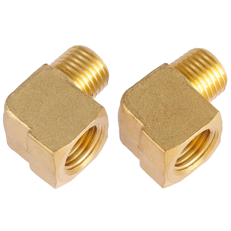 2 Pack Brass Fitting,1/4" NPT Male Pipe to 1/4" NPT Female Pipe, 90 Degree Barstock Street Elbow 2 Pack 1/4 npt elbow