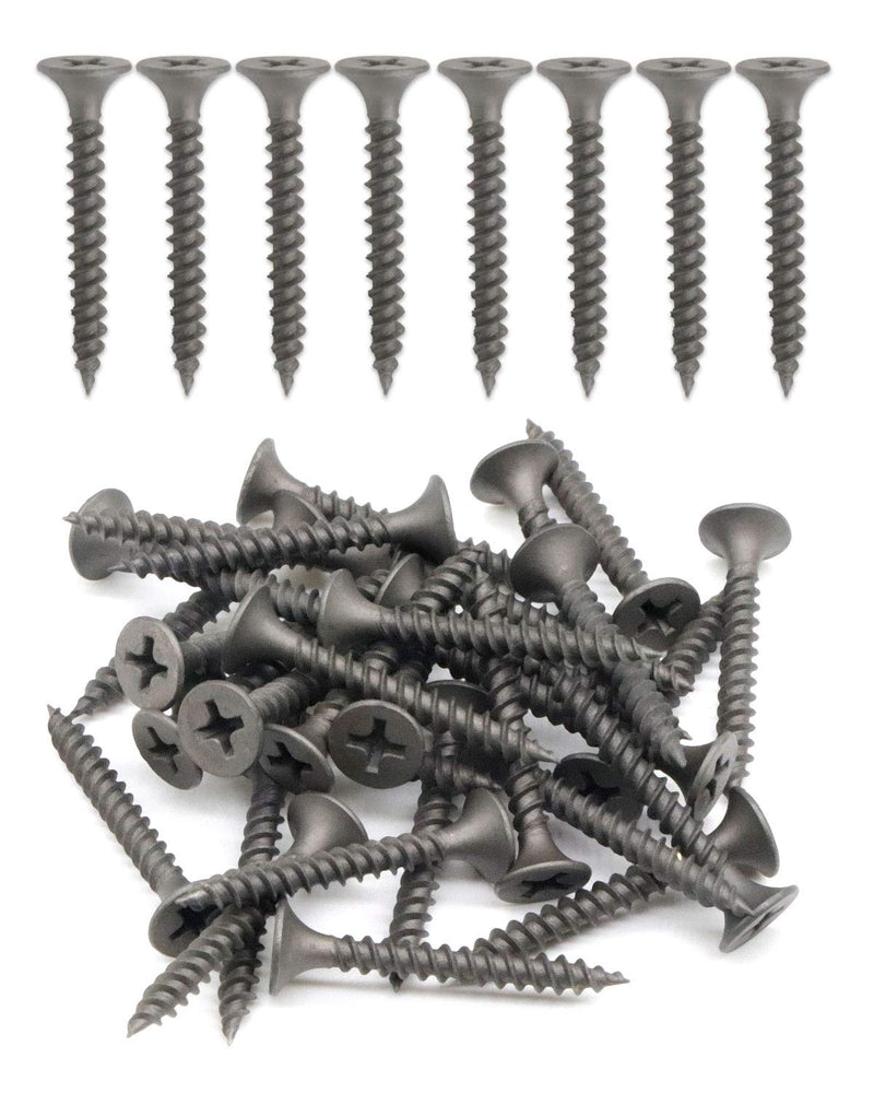 200pcs #6 x 1-1/8" (3.5 x 30mm) Flat Bugle Head Phillips Drywall Screws - Gray Phosphate Coated Self-Tapping Screws for Sheet Metal, Drywall, and Wood - Sharp Point, Fine Thread by IMScrews #6 x 1-1/8" 200