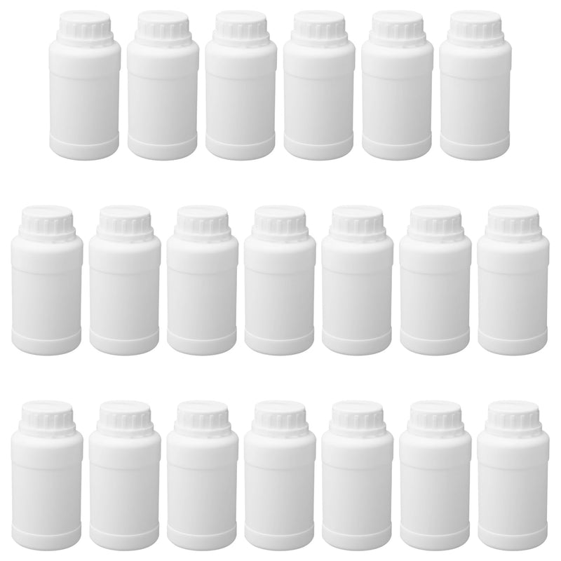 Othmro 20pcs 8.45oz/250ml Plastic Bottles, Lab Chemical Reagent Bottle, Length 119mm Wide Mouth Laboratory Reagent Bottle, Sample Sealing Liquid Storage Container for Food Stores White
