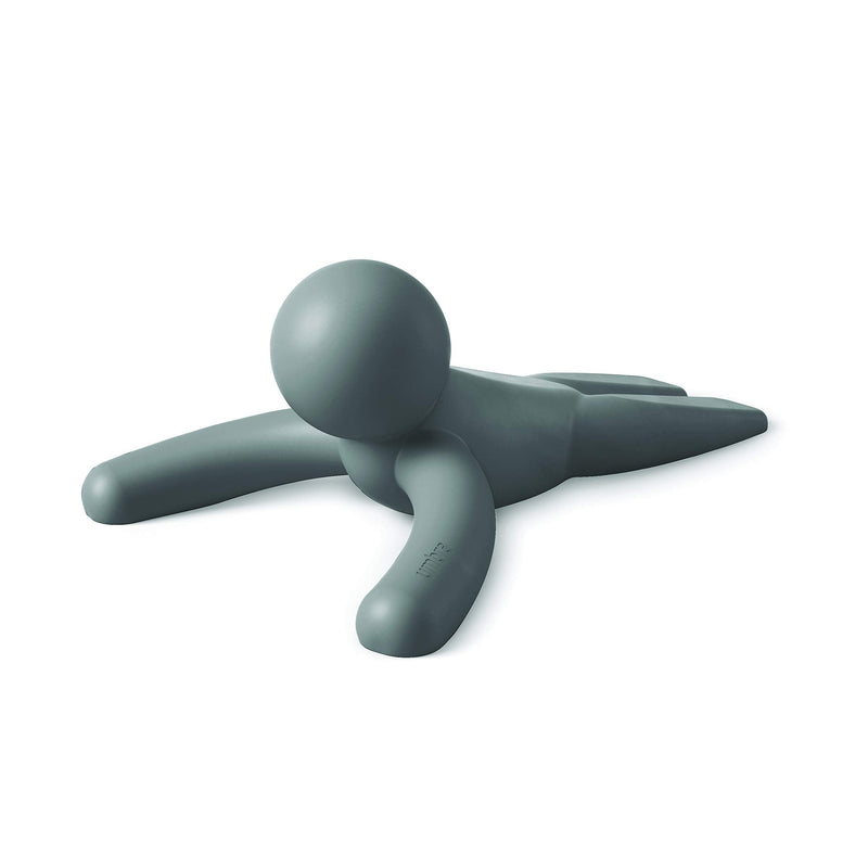 Umbra Buddy Door Stop, Heavy-Duty and Flexible, Soft-Touch Finish, Protects Your Floors, Grey Dark Gray 1 Pack