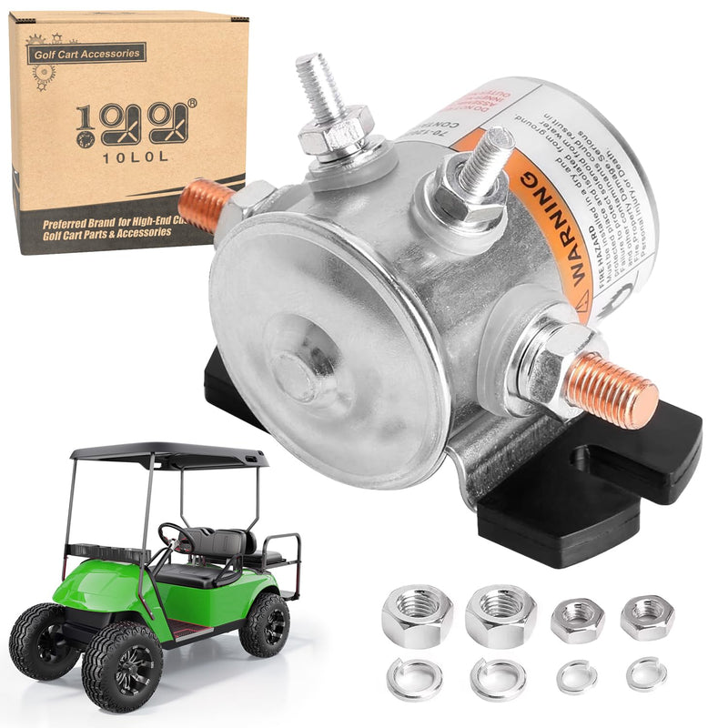 10L0L #70 Series Solenoid Relay for EZGO 36 Volt Golf Cart, 4 Terminal SPNO Continuous Duty, OEM# 11761-G1 27855-G01 27855-G02 31680-G1 27805-G02 3016
