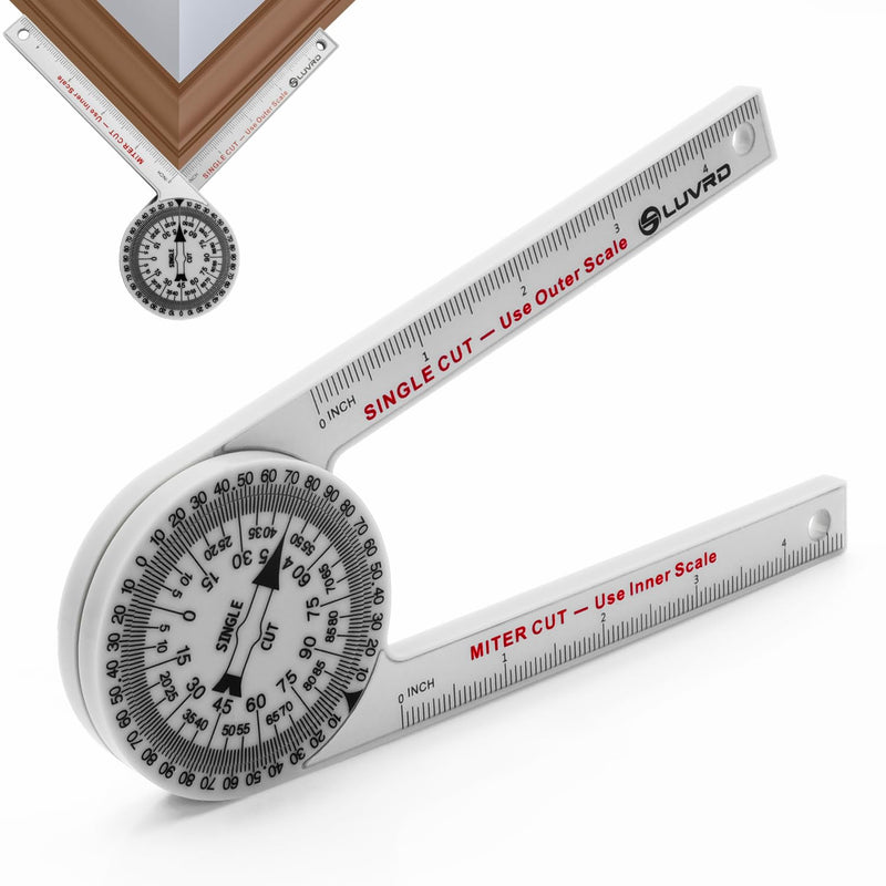 Miter Saw Protractor, Professional Miter Angle Finder for Woodworking Replaces the Model #505P-7 Miter Protractor Angle Finder with Measuring Rulers for Carpentry, Crown Molding Tool, Baseboard