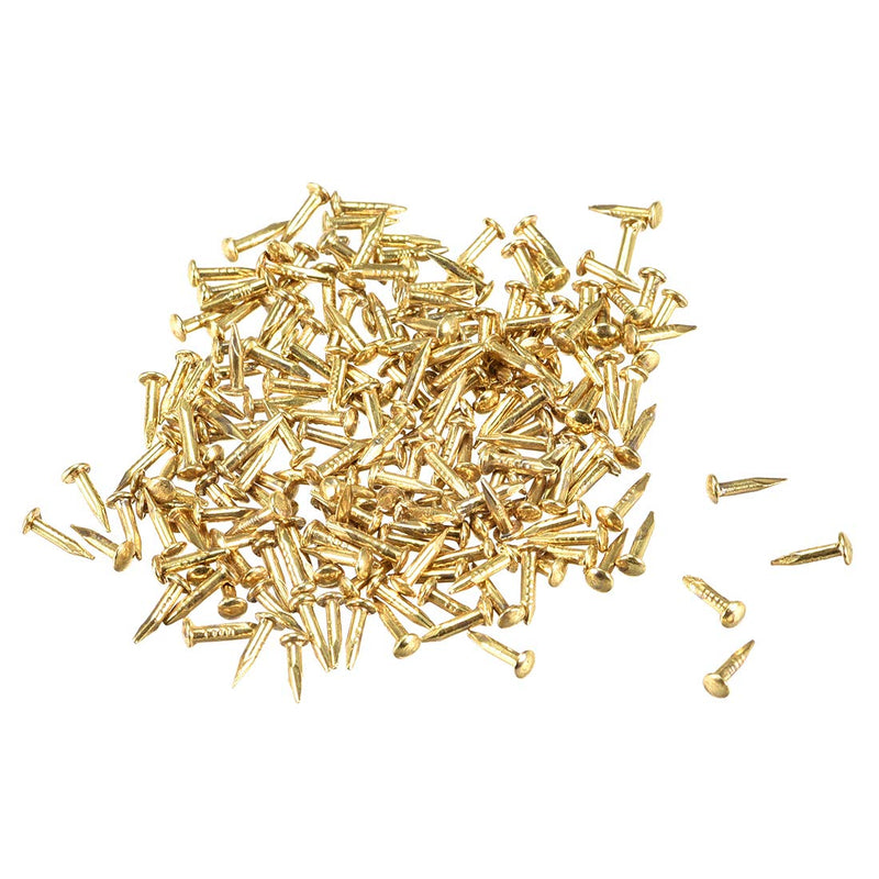 uxcell Small Tiny Nails 1.2x6mm(DxL) for Wooden DIY Decorative Pictures Boxes Household Accessories Brass Tone 300pcs 6mm
