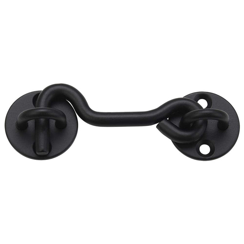 (5 Pack) Raswik 4" Privacy Hook and Eye Latch Easy Gate Lock for Sling Barn Screen Door, Black 5