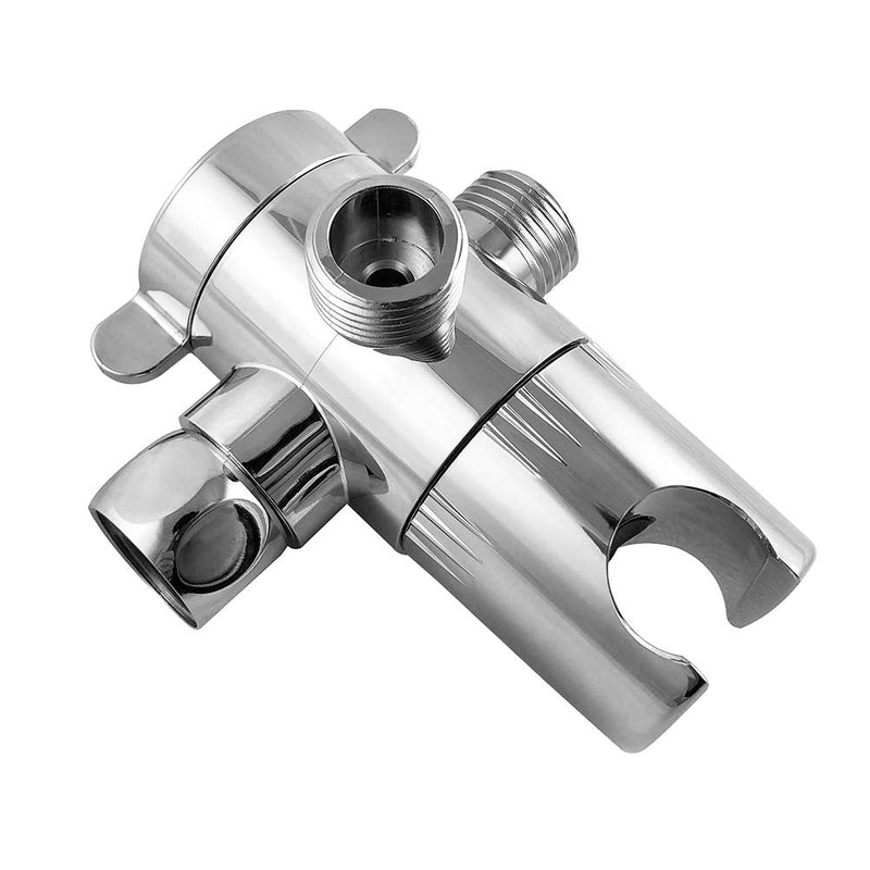 QWORK 3 Way Shower Diverter Valve 1/2” with Hand Shower Cradle for Bathroom Hand Shower Hardware Accessory 1 pc