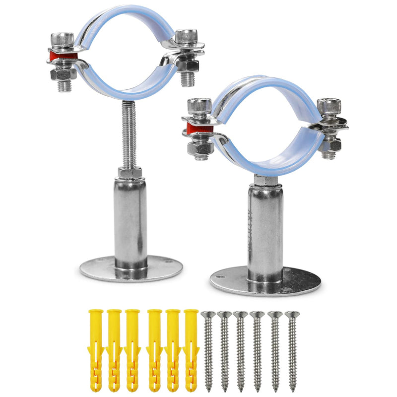 AKIHISA 2-9/16 Inch Ceiling Mount Pipe Support,2 Pack Adjustable 304 Stainless Steel Split Ring Hanger ID Range 60-65mm(50+50mm) 60-65mm(50+50mm)