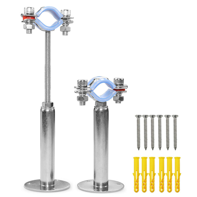 AKIHISA 3/4 Inch Wall Mount Ceiling Mount Pipe Support Ring Hanger,2 PCS Adjustable Stainless Steel Pipe Bracket Clamp Range 15-19mm(100+100mm) 15-19mm(100+100mm)