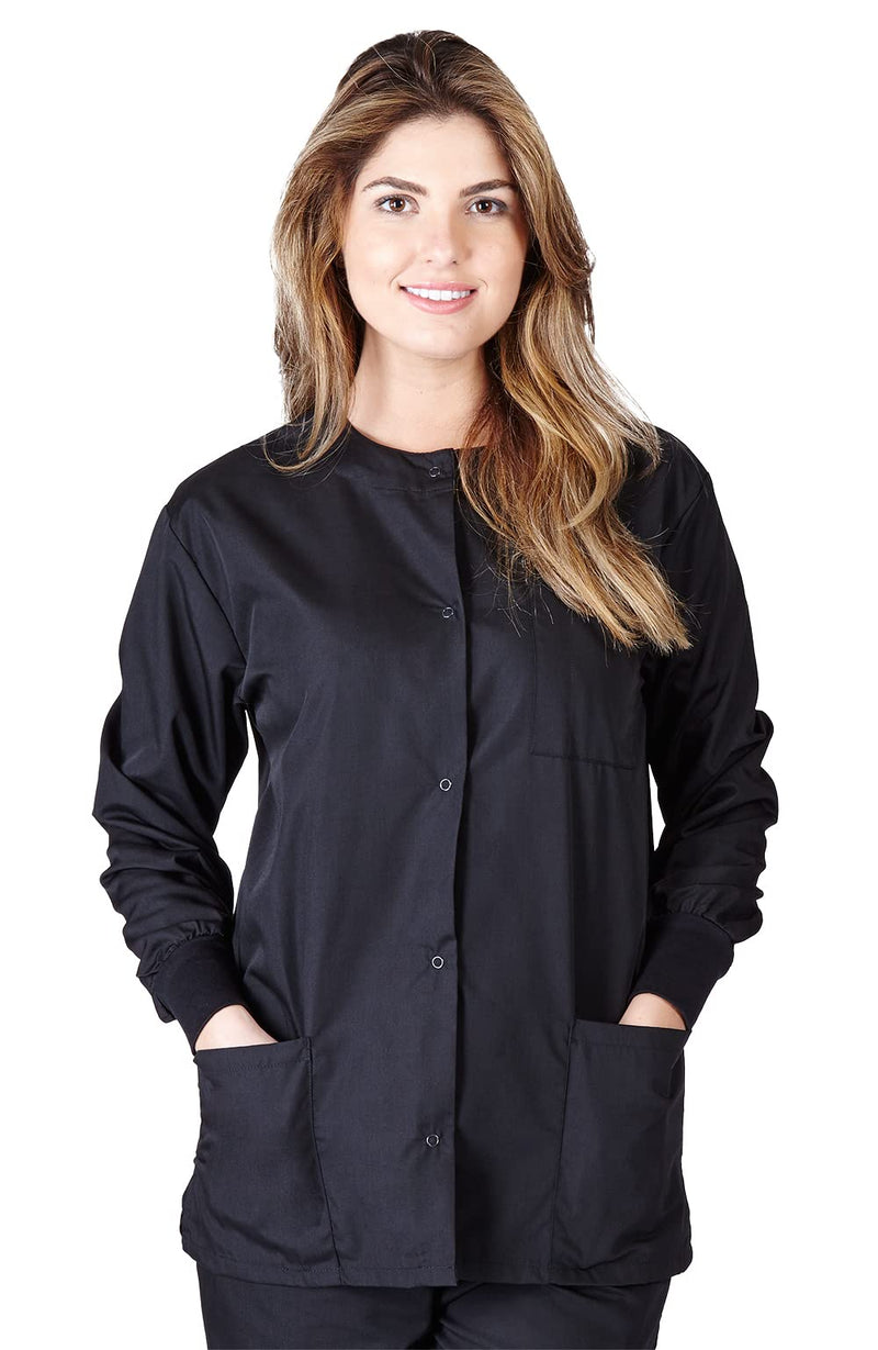 Natural Uniforms Warm Up Scrub Jacket Medium Black