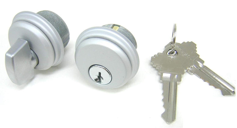 Storefront Door Commercial Mortise Lock Cylinder & Thumbturn, Adams Rite Style Cam, in Aluminum (1 Set) 1 Set