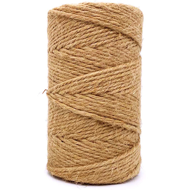Jute Twine 328 Feet 2.5mm 4Ply Heavy Duty Brown Jute Rope String for Home Gardening Plant Picture Hanger Industrial Packing Mason Jars Wedding Decorations Crafts Natural Brown 0.10inch/2.5mm - NewNest Australia