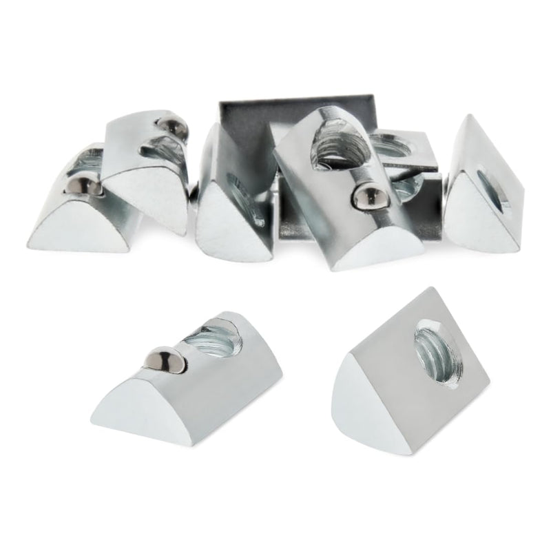 8020, 3917, 15 Series 5/16-18 Steel Roll in T-Nut with Ball Spring - T Slot T-Slotted Accessories for 80/20 Aluminum Extrusion - Hardware Nuts (10 Pack)