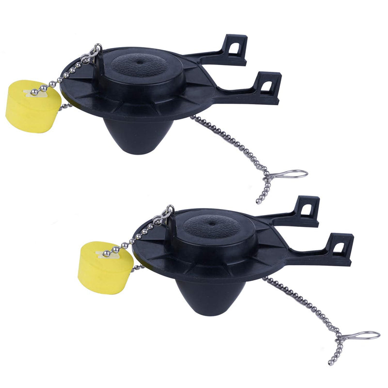 Hibbent 2 Pack 2-Inch Toilet Flapper Replacement Compatible with American Standard 7381129-200.0070A Universal Flapper and Chain with Float, 2-Inch Flush Valves Matte Black