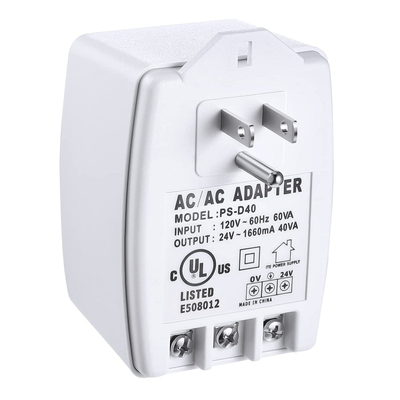 1 Pack 24 Volt Transformer, 40 VA AC Transformer Plug in with PTC Fuse Competible with All Versions of Ring Doorbell and Thermostat, Compatible with Nest, Ecobee, Sensi, Honeywell, 24V Adapter 1 - NewNest Australia