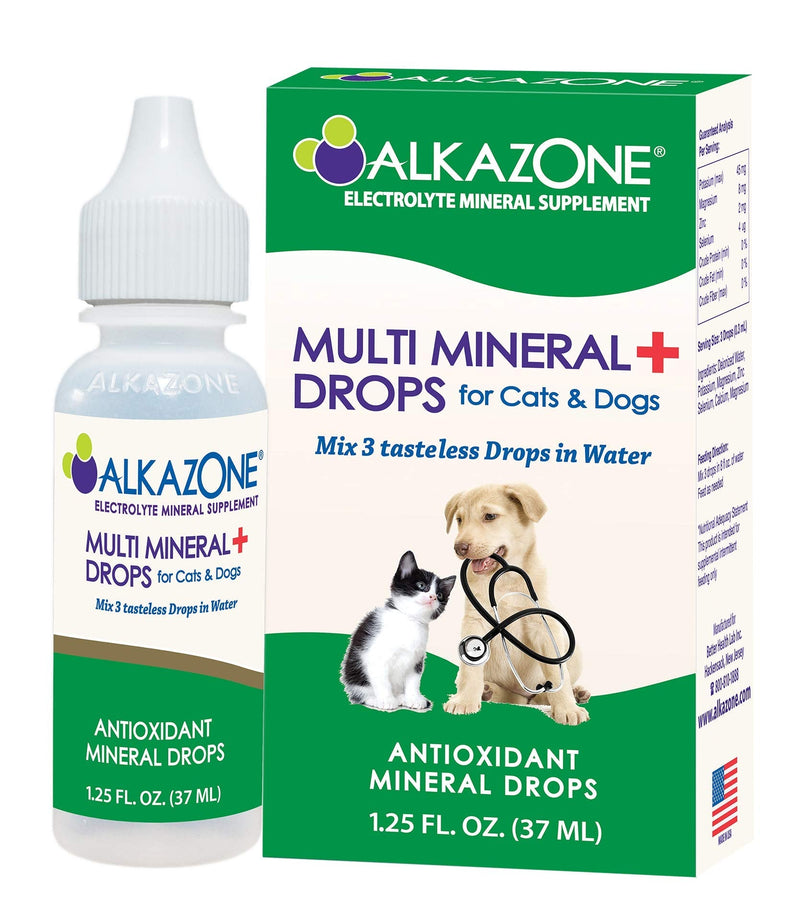 Alkazone Alkaline Multi Mineral Drops for Cats and Dogs - Animals are Naturally Designed to be More Alkaline Than Acidic. Their Bodies can Benefit from Using Alkaline Water for Pets with Minerals - PawsPlanet Australia