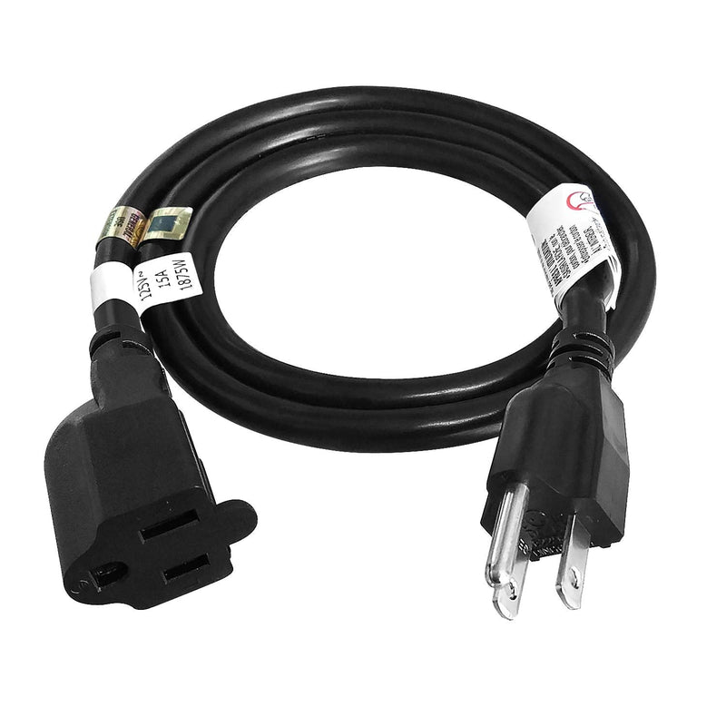 FIRMERST 1875W Heavy Duty Extension Cord 3 Feet 14 AWG 15A Black