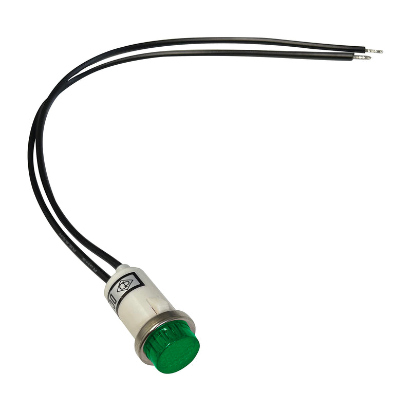 Sherco-Auto Universal 12V Green Incandescent Indicator Light - Mounting Diam. 1/2” - 5 Pack