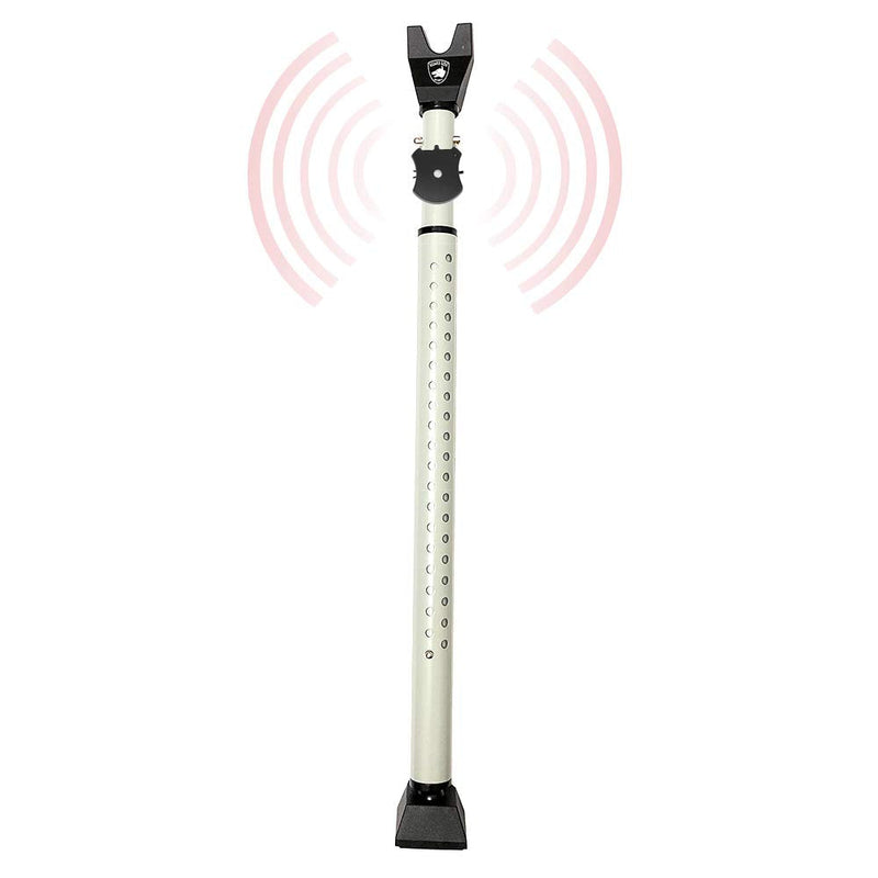 Adjustable Sliding Door Security Bar, Door Jammer 2-in-1 Adjustable Door Knob and Sliding Patio Door Stoppers Security with Alarm, 40 Different Adjustments by Guard Dog Security White w/Alarm