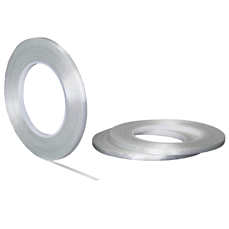3 pack STIKK 1/4" inch Clear Fiberglass Reinforced Filament Strapping Packing Palletizing Tape (.25in 6MM) 1/4" 3 pack