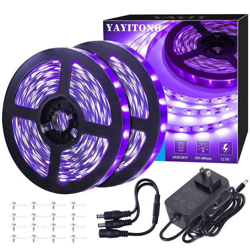 40 Foot Led Black Light Strip Kit, 720 Units Led, 12V Flexible Blacklight Fixtures, Non-Waterproof 40 ft
