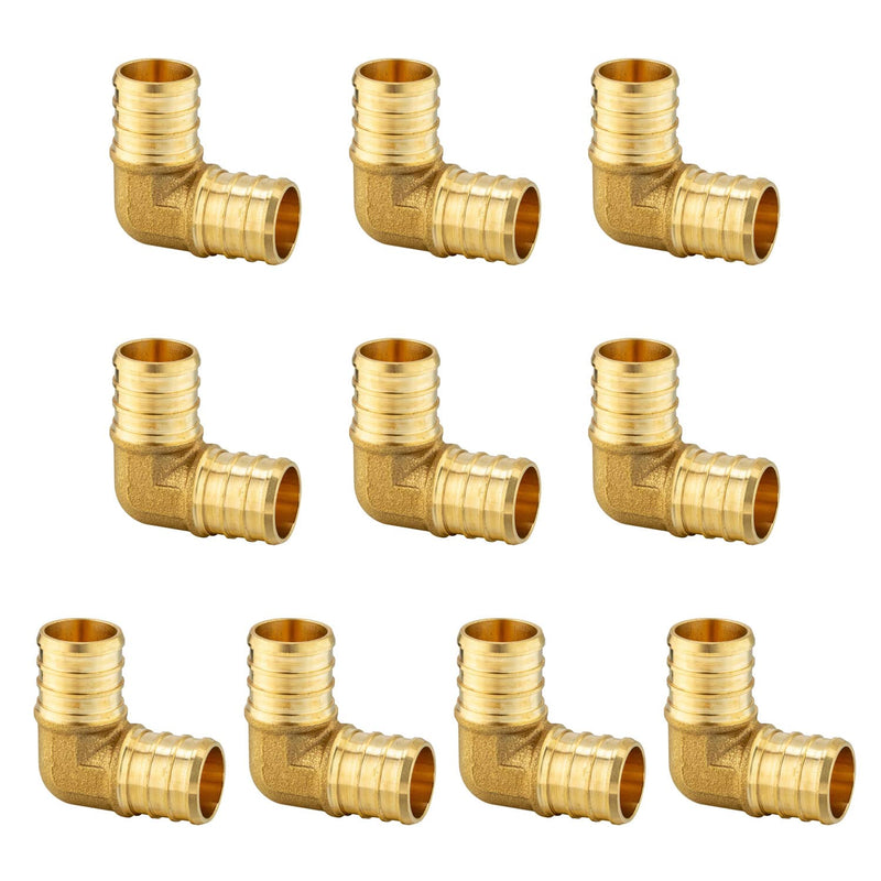 10PACK EFIELD Pex Crimp Brass Fitting 1-Inch Eblow(PEX1807062-10) Pack of 10 1''X 1''