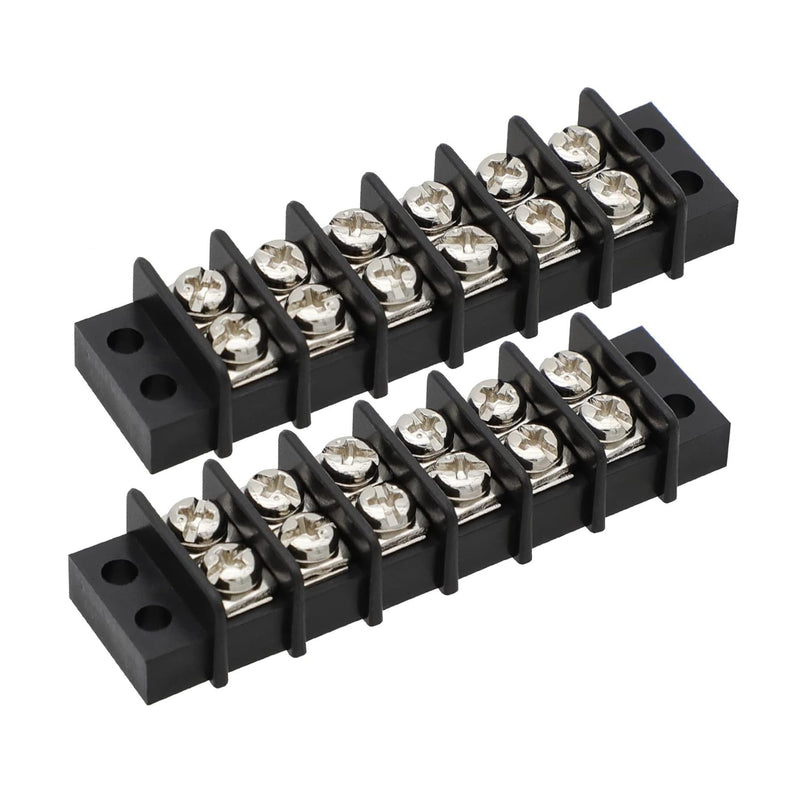 MGI SpeedWare 6 Circuit Double Screw Terminal Junction Block 300V/20A, Row Barrier Strip (2-Pack) 2