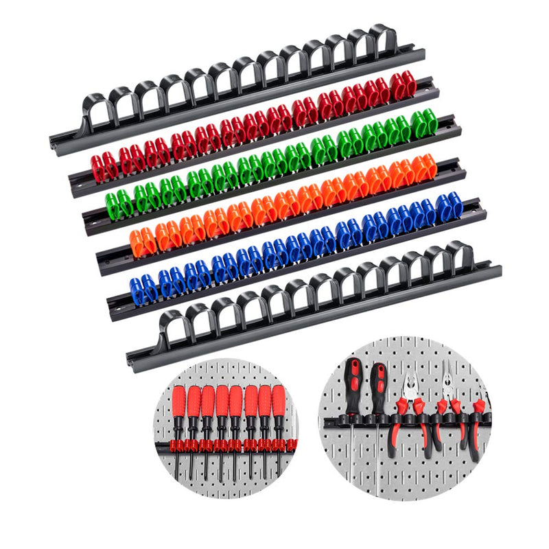 3-H Screwdriver Organizer,Tool Holder,Tool Organizer Wall Mount for Wrench Plier Screwdriver Organization 2black1red1green1blue1orange