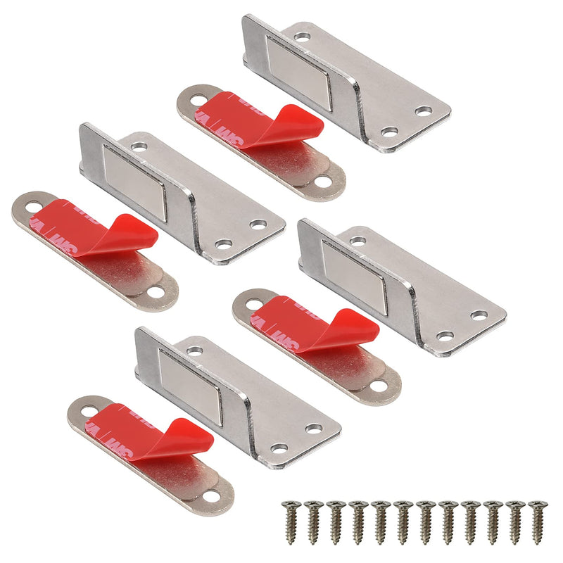 Cabinet Magnets Mousike Adhesive Strong Magnetic Door Catch Stainless Steel Kitchen Magnetic Latch Used to Close Cupboard Cabinet Closet Door Drawer(Silver 4Pack) L20-4