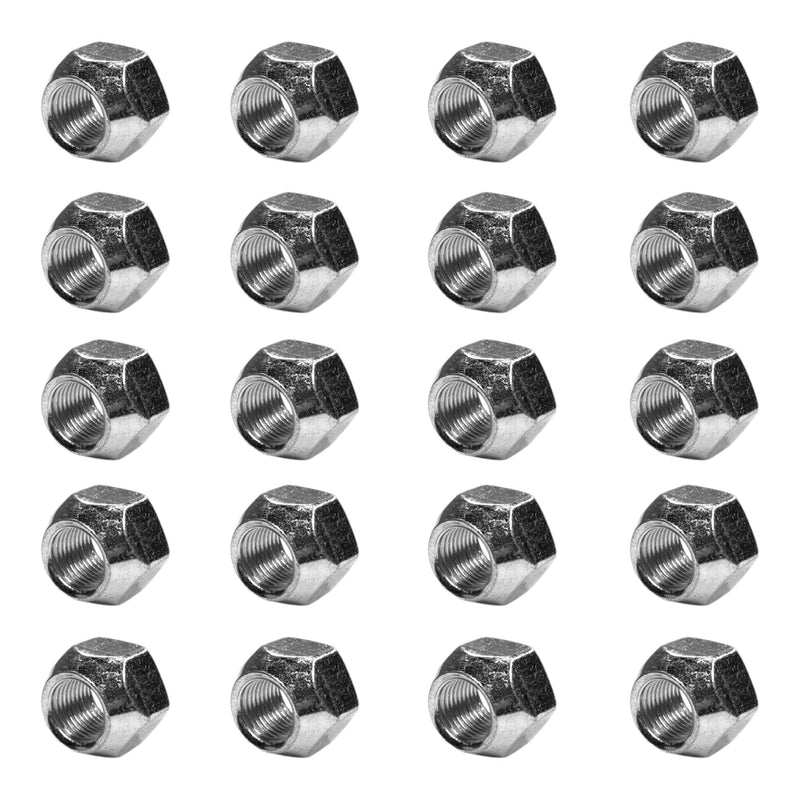 Twenty (20) 7/16-20 Zinc Plated Open End Acorn Lug Nuts | 3/4" Hex (BCP1075) 7/16-20 | 3/4 socket 20