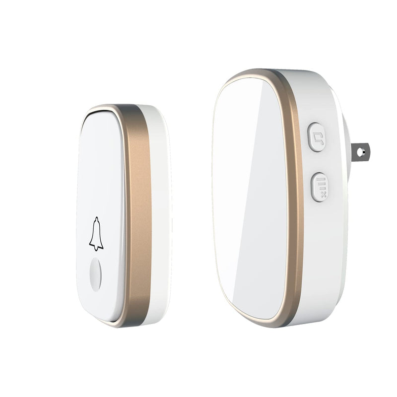 Wireless Doorbell, 1,000ft Range Loud Enough with 5Volume Levels and Mute Mode Door Chimes LED Flashing 2-White