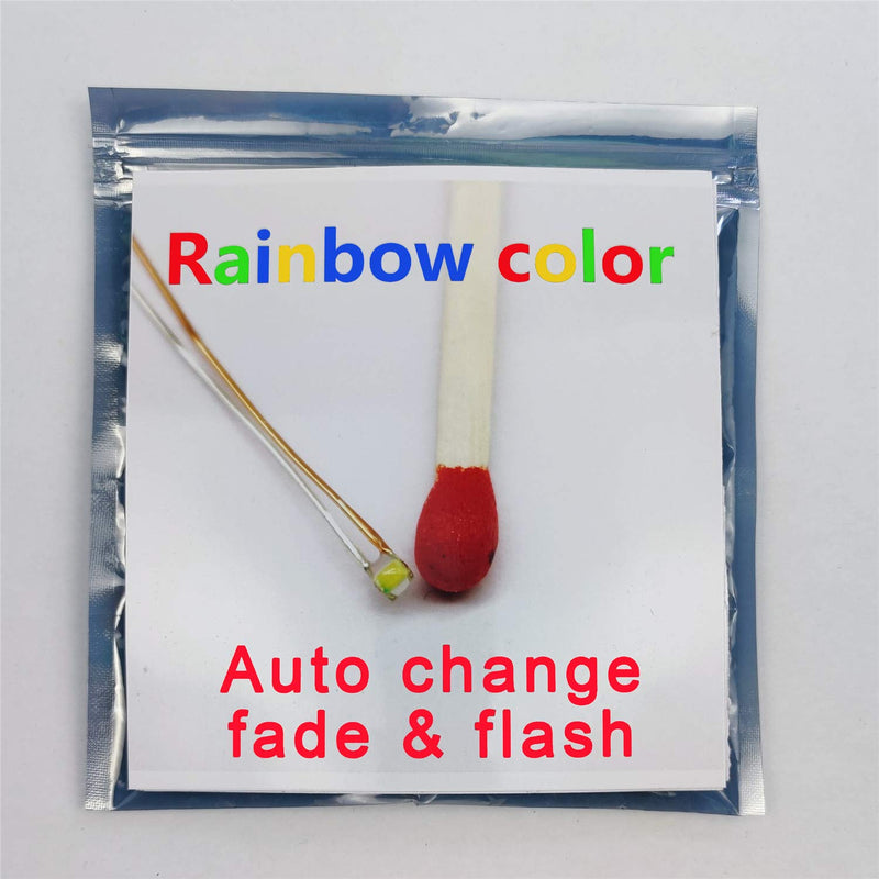 100 pcs Pre-soldered Rainbow RGB Flashing SMD Led 0605 + Muti-Resistor Micro Litz Wired Leads (1)rainbow Fast & Slow Micro LED-100pcs
