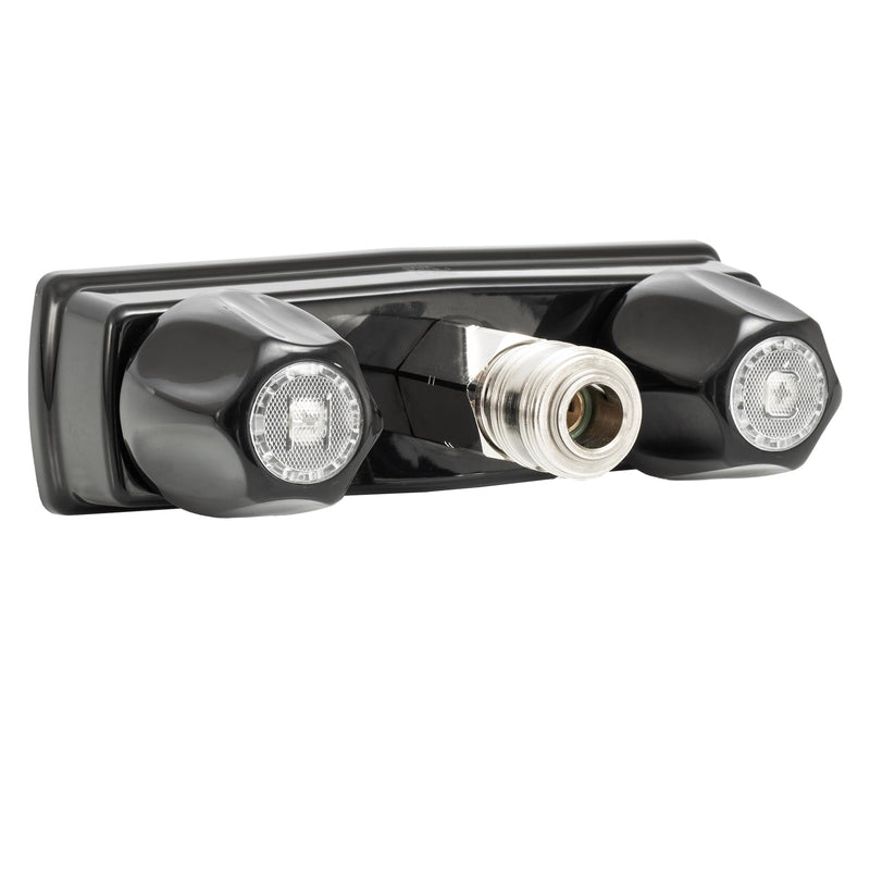 RecPro RV Exterior Faucet Hot/Cold | High Pressure Sprayer | Metal | Optional Flex Spout | RV Exterior Shower Faucet (No Flex Spout, Black) No Flex Spout