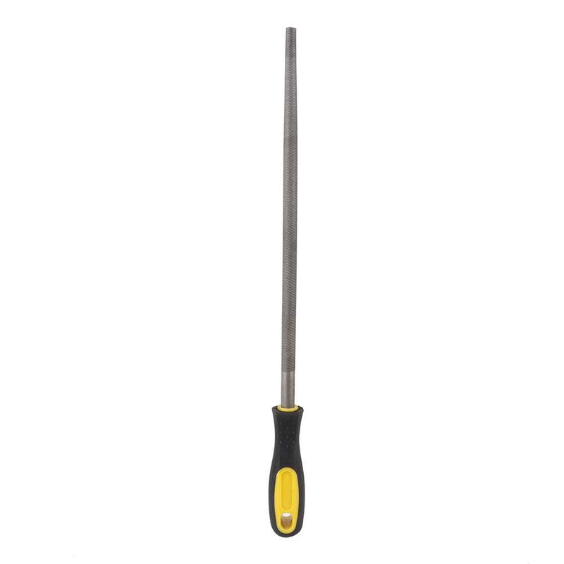 Fdit 12 Inch Round Mill Steel File Rasp with Handle T12 Carbon Tool Steel Special Tooth Design Sharpening Shaping Tool for Metal Projects(#3) #3
